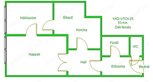 Kiadó világos, 2 szobás lakás Budapest szívében, a Váci utcában - kép 2