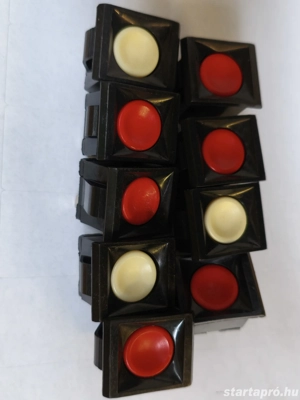  Ikarus 200 új műszerfali négyszög nyomógomb piros fehér - kép 4