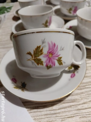 Virágos kávés készlet