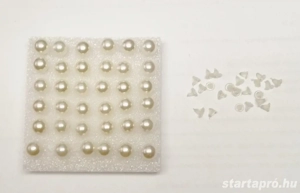 Aprócska gyöngy fejes fülbevaló. Egy egész dobozzal. - kép 2