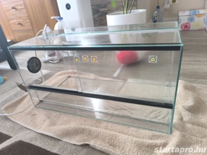 Terrrárium tolóajtóval 60x30x30 cm Használt + ajándék polofoam és választható háttérposzter - kép 3