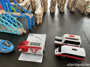 Fa sínek, mozdonyok, vagonok - minőségi játék kb 200 db-os (BRIO, CAROUSEL, IKEA, AE termékek) - kép 3