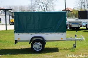 Új SEBAL 2010 utánfutó 114cm magas ponyvaszettel, 4 év műszakival, forgalomba helyezve