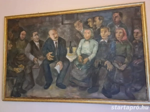 Szocreál olaj vászon festmény