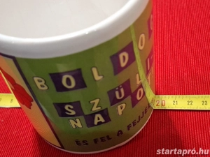 Boldog Szülinapot festett 0,3 Liter, kerámia bögre korsó, eladó - kép 2