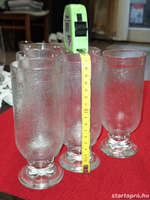 Üveg ivó pohár jégmintás, eladó - kép 2