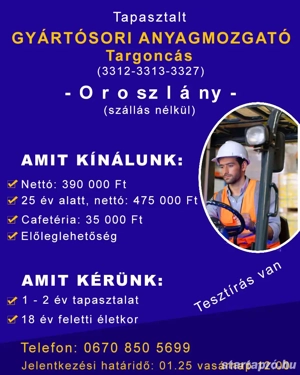 Anyagmozgató-targoncás