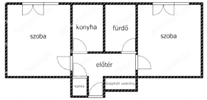 Deák F. utcában 3 emeleti 57 m2-es 2 szobás középső téglalakása 4 emeletes épületben - kép 3