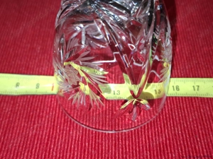 Üveg, ólomkristály, csizolt, száron gömbbel, 50-55-105 mm méretű pohár, eladó - kép 3