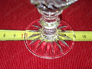 Üveg, ólomkristály, csizolt, száron gömbbel, 50-55-105 mm méretű pohár, eladó - kép 2