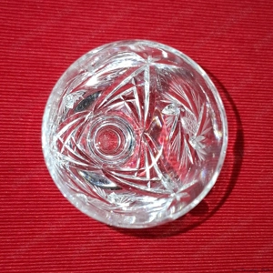 Üveg, ólomkristály, csizolt, száron gömbbel, 50-55-105 mm méretű pohár, eladó - kép 5