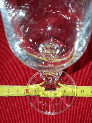 Üveg, kristály, karcsú, száron gömbbel, 55-48-170 mm méretű pezsgős pohár, eladó - kép 2