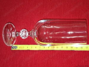 Üveg, kristály, karcsú, száron gömbbel, 55-48-170 mm méretű pezsgős pohár, eladó - kép 4