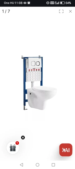 Falba építhető nyomógombos  wc szett bontatlan! 