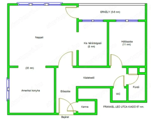 Bútorozott, erkélyes 2,5 szobás lakás kiadó a Frankel Leó utcában - kép 2