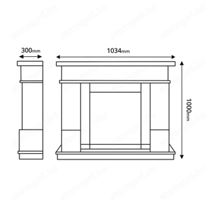 Elektromos kandalló Clasic & Gala gold, Art Flame, 883x950x300 mm, 2000 W - kép 2