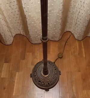 Tiffany állólámpa. 160 cm magas. Eredeti tiffany ÜVEGBŐL. Nem műanyag. Hibátlan. A talp, súlyos réz. - kép 2