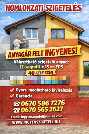 Ingyenes padlásfödém szigetelés, homlokzati szigetelés, térkövezés - kép 3