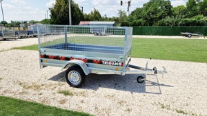 Új billenős utánfutó (233x132cm) rácsos magasítóval akciósan bruttó 618.000 Ft - kép 3