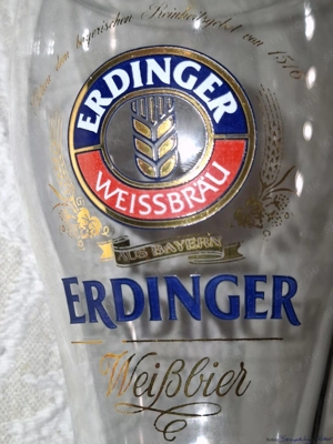 Üveg ERDINGER 60-64-210 mm méretű sörös pohár, eladó - kép 8