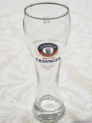 Üveg ERDINGER 60-64-210 mm méretű sörös pohár, eladó