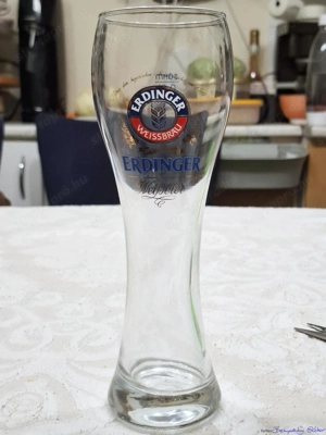 Üveg ERDINGER 60-64-210 mm méretű sörös pohár, eladó - kép 2