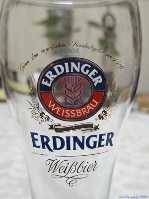 Üveg ERDINGER 60-64-210 mm méretű sörös pohár, eladó - kép 5