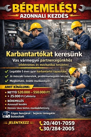 Elektromos és Mechanikus Karbantartó