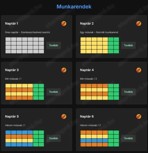 Műszakrend naptárak - ingyenes, online - kép 2