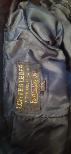 AKCIÓ! Sötétkék, selyemmel bélelt női bőrnadrág eladó. - kép 2