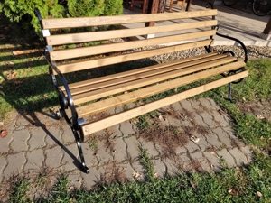 ,,Akciós" Kényelmes kerti pad kovácsolt vas lábal - kép 7