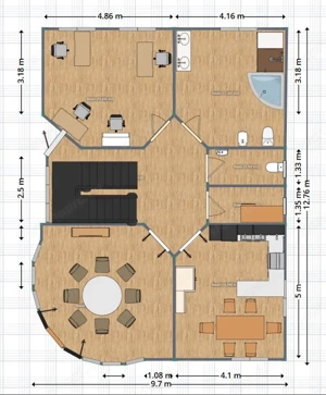 Madárhegyen kiadó elegáns medencés hűt-fűtő-légkondis kazános családi ház, irodának is  - kép 6