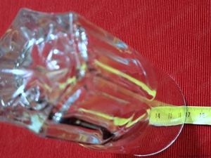 Üveg, 6 szögű barázdált, 49-69-130 mm, hagyományos vizes üdítős pohár, eladó - kép 3