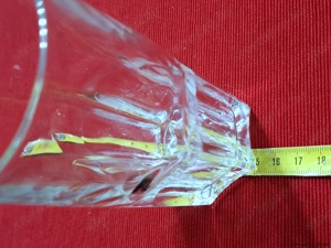 Üveg, 6 szögű barázdált, 49-69-130 mm, hagyományos vizes üdítős pohár, eladó - kép 2