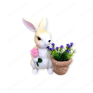 Nyuszi figura levendulás kosárral 12x8x15 cm