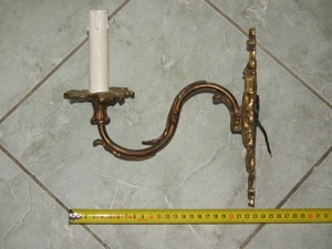 Fajsúlyos párban egy gyertyás réz falikarok 2 db. egyben - kép 12