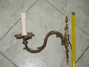 Fajsúlyos párban egy gyertyás réz falikarok 2 db. egyben - kép 13