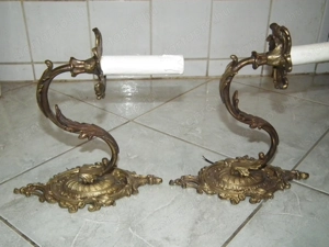 Fajsúlyos párban egy gyertyás réz falikarok 2 db. egyben - kép 6