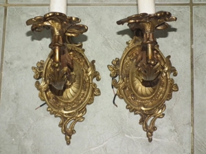 Fajsúlyos párban egy gyertyás réz falikarok 2 db. egyben - kép 9