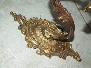 Fajsúlyos párban egy gyertyás réz falikarok 2 db. egyben - kép 3