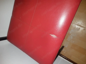 Piros retró étkező ülőke, étkező pad fém 120cm - kép 2