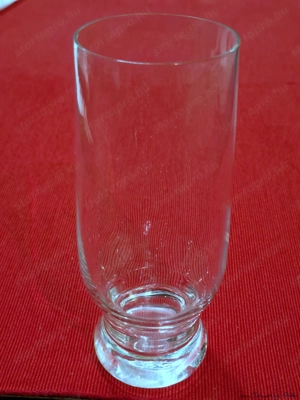 Üveg, vastagtalpú, 53-58-160 mm méretű, szár nélüli pohár, eladó