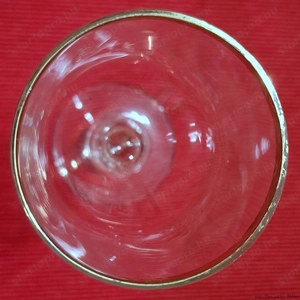 Üveg arany szegélyes talpas, 45-50-100 mm méretű kis boros pohár, eladó - kép 2