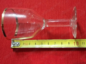 Üveg arany szegélyes talpas, 45-50-100 mm méretű kis boros pohár, eladó - kép 5