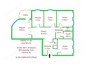 Budapest IV. kerületében, Káposztásmegyer I.-en eladó 84 nm lakás, ugyanekkora terasz résszel! - kép 2