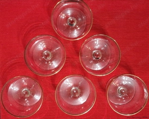 Üveg széles arany szegélyes 65-80-68 mm méretű koktélos pohár, eladó - kép 2