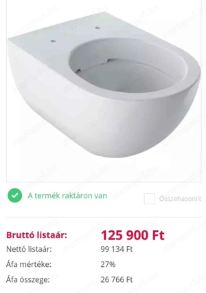 geberit acanto fali wc mélyöblítésű rimfree perem nélküli - kép 4