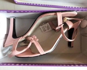 Elegáns Rózsaszín Magassarkú Szandál 39 40 - kép 3