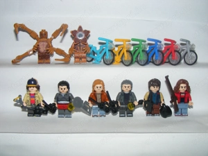 Lego Stranger Things figurák Vecna Demogorgon Dustin Eleven Mike Will Steve Nancy figura + biciklik  - kép 2