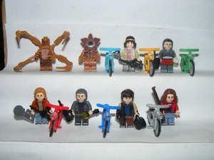 Lego Stranger Things figurák Vecna Demogorgon Dustin Eleven Mike Will Steve Nancy figura + biciklik  - kép 7